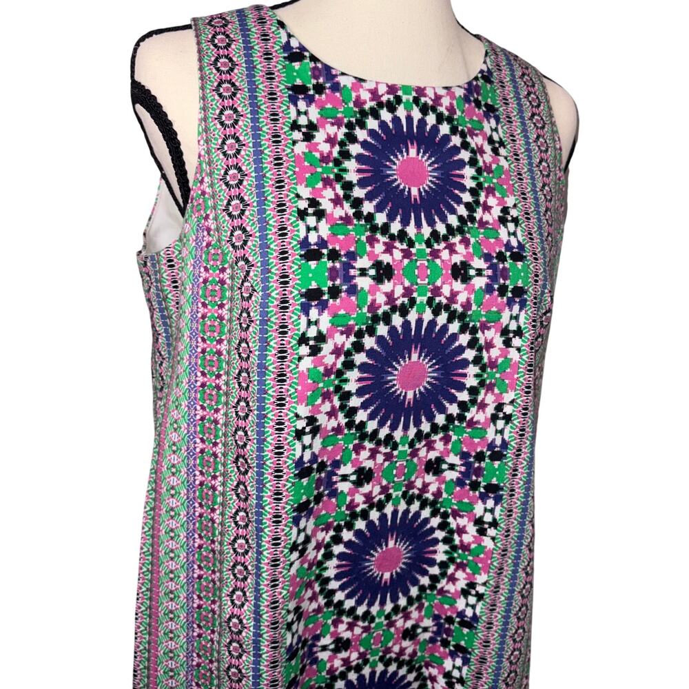 London Times medallion Shift Dress Sleeveless Preppy Coastal Mod P8 - Picture 2 of 9